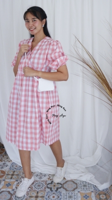 Baju Hamil Casual Caca Dress - DRO 215 Pink